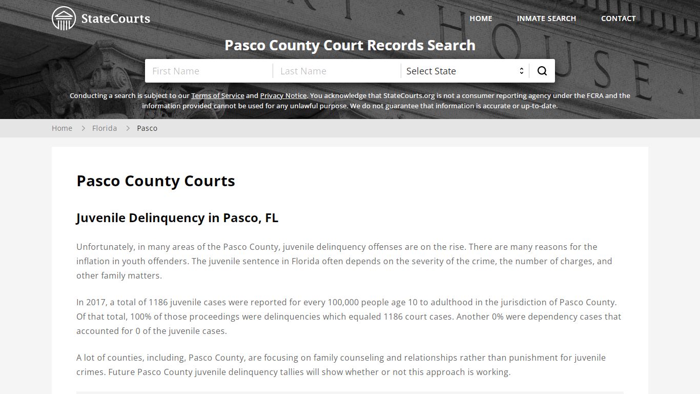 Pasco County, FL Courts - Records & Cases - StateCourts